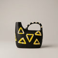 Black and Yellow Ceramic Flower Vase (small) By Zodiya