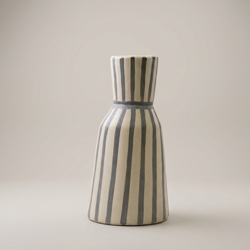 Cream & Grey Ceramic Flower Vase (large)By Zodiya