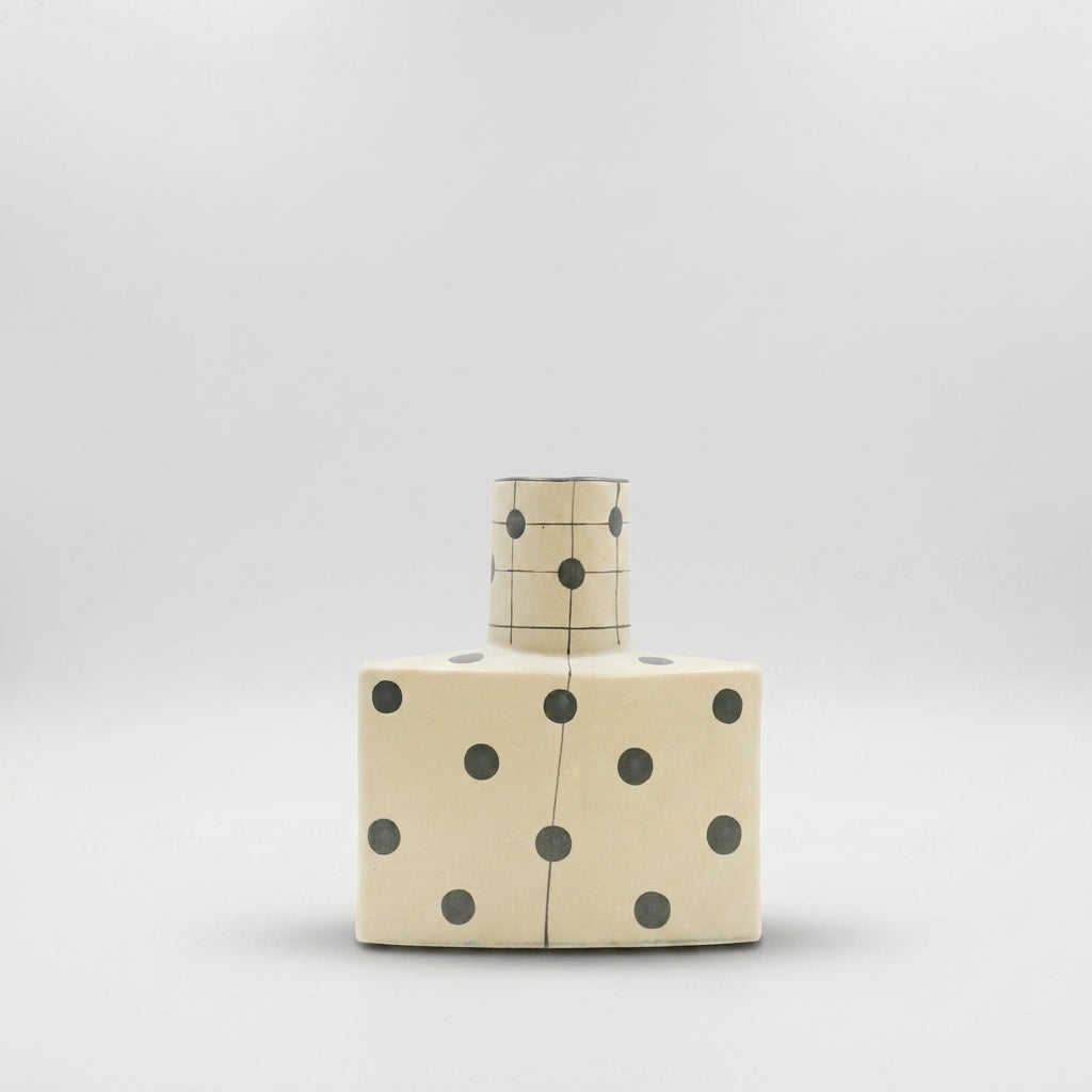 Black Dotted Ceramic Flower Vase By Zodiya