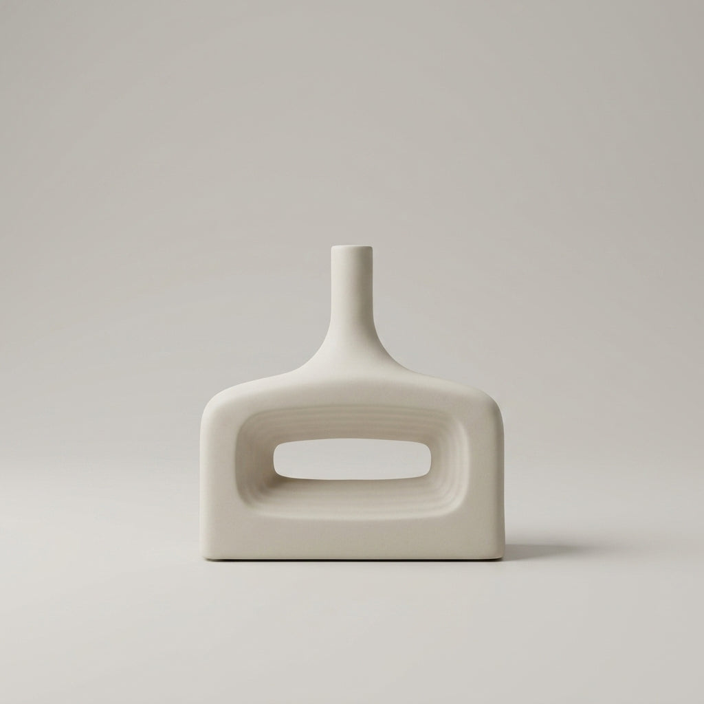 Central Cut-out Ceramic Flower Vase by Zodiya
