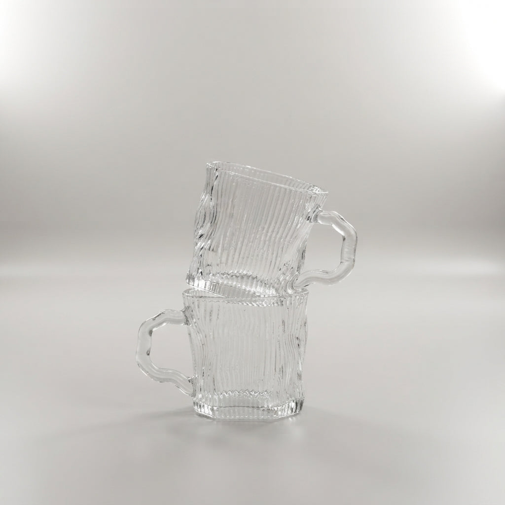 Small Clear Glass Cup Set of 6 by Zodiya