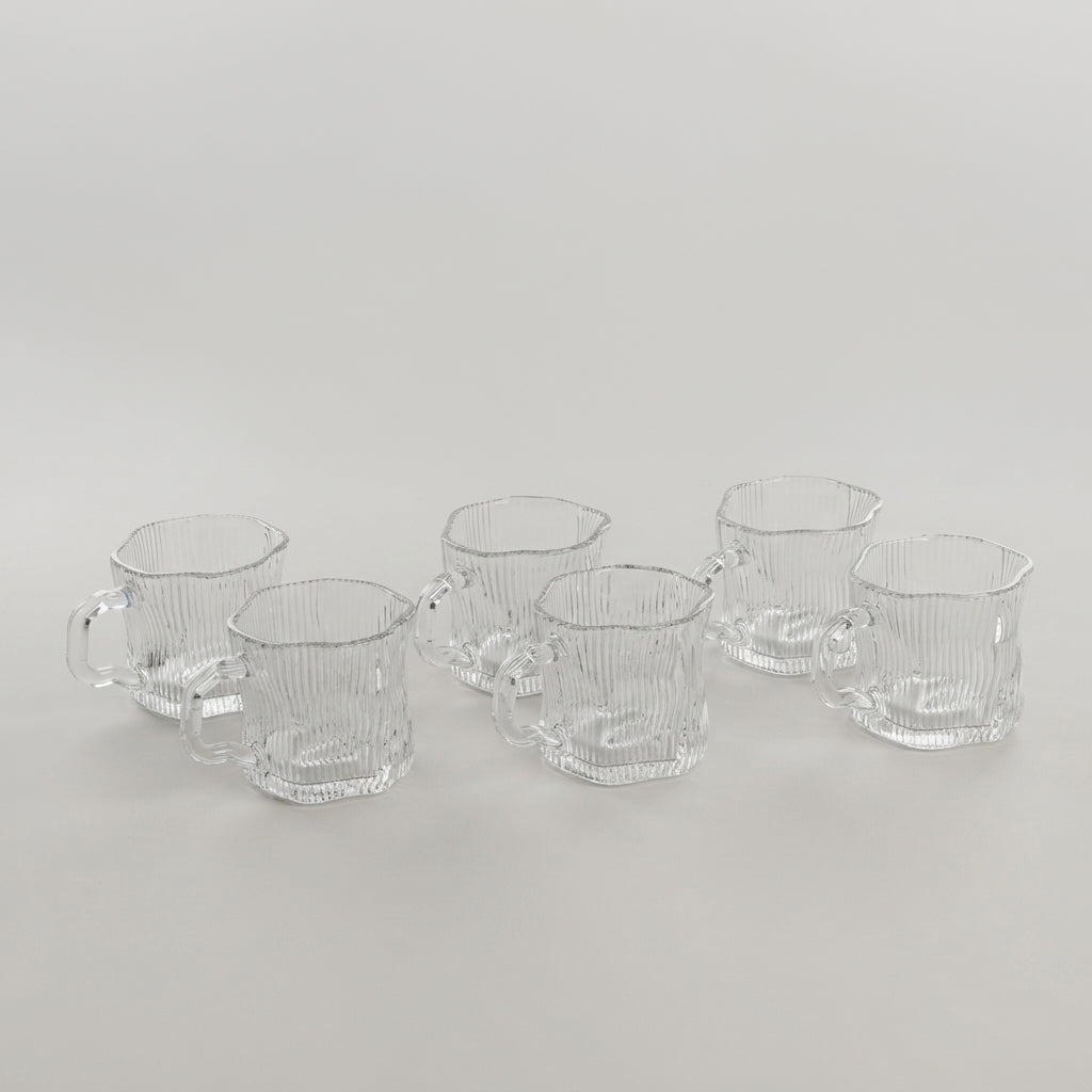 Small Clear Glass Cup Set of 6 by Zodiya
