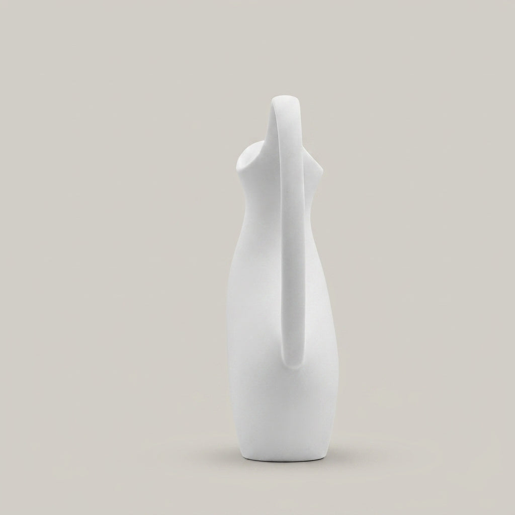 Matte White Ceramic Pitcher Vase by Zodiya