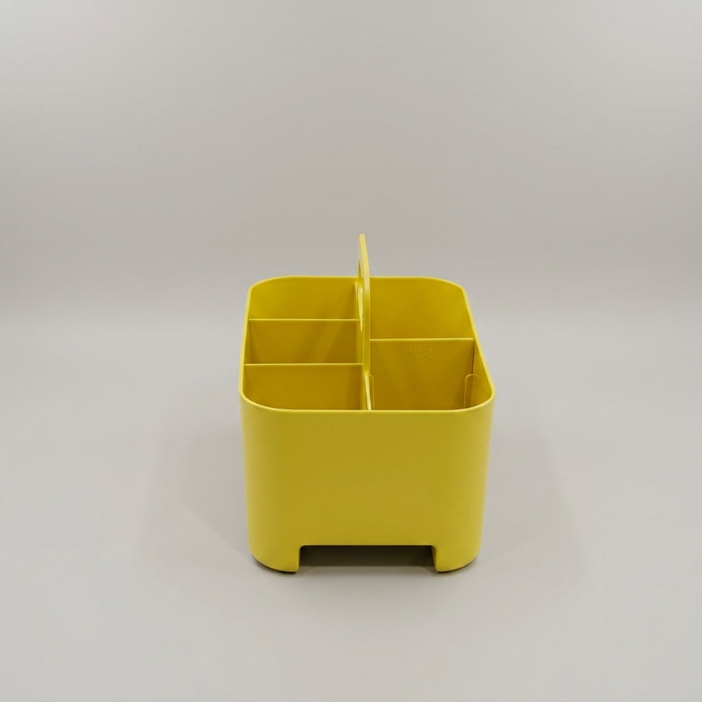 Yellow 4 compartments Multi organizer with handle By Zodiya