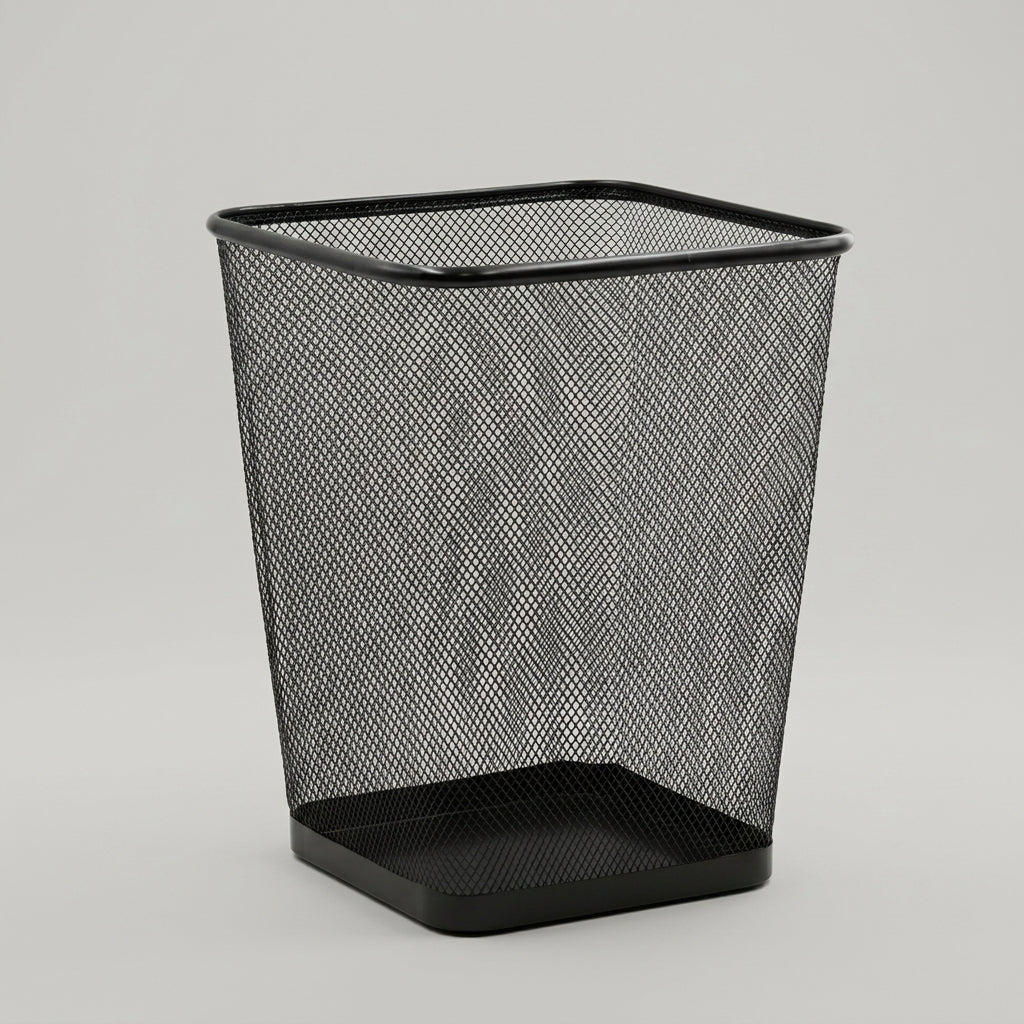 Black Square Metal Dustbin By Zodiya