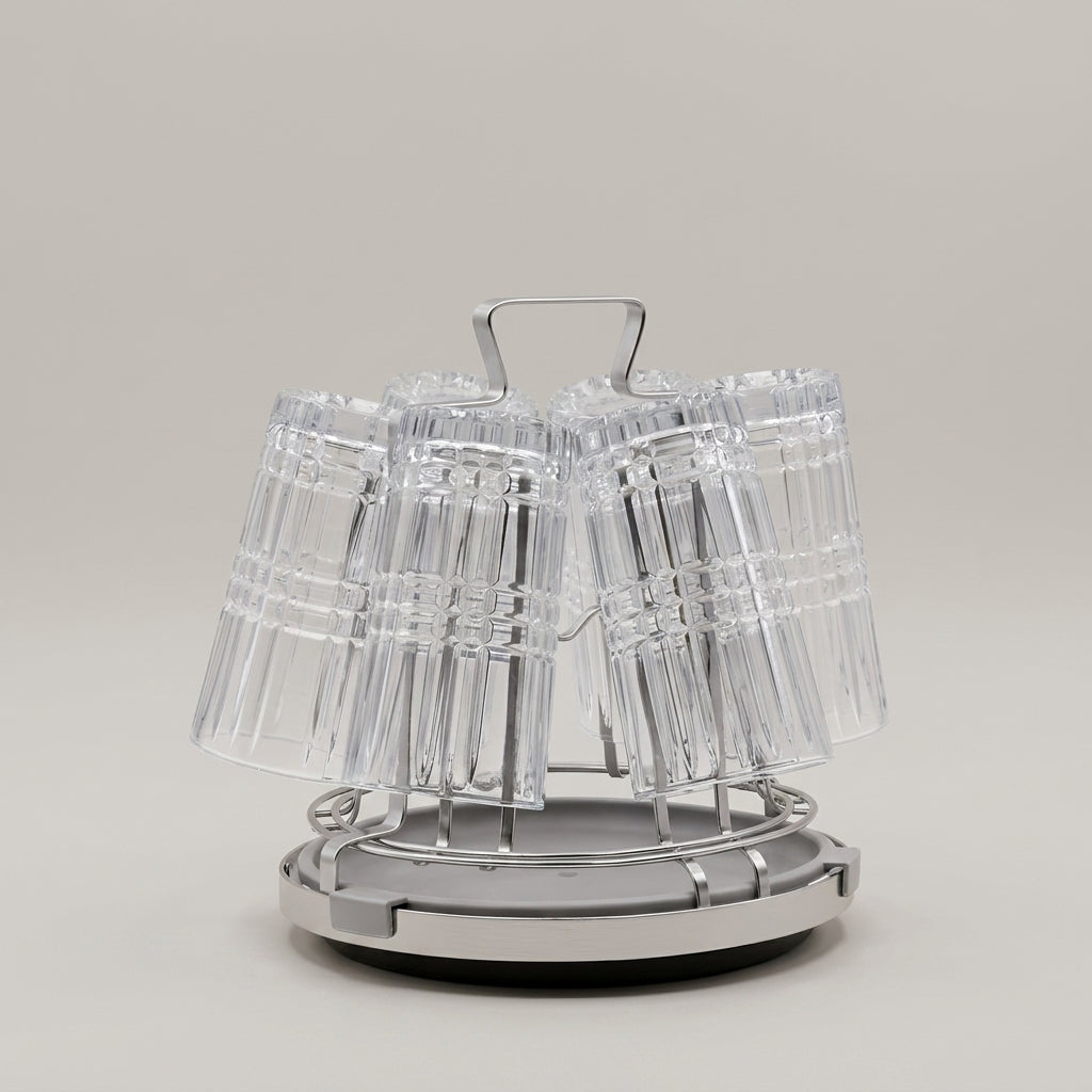 Round Steel Glass Stand by Zodiya
