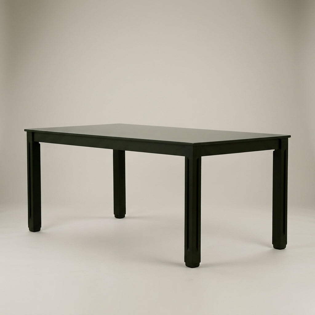 Black Wooden Top 6 Seater Dining Table by Zodiya