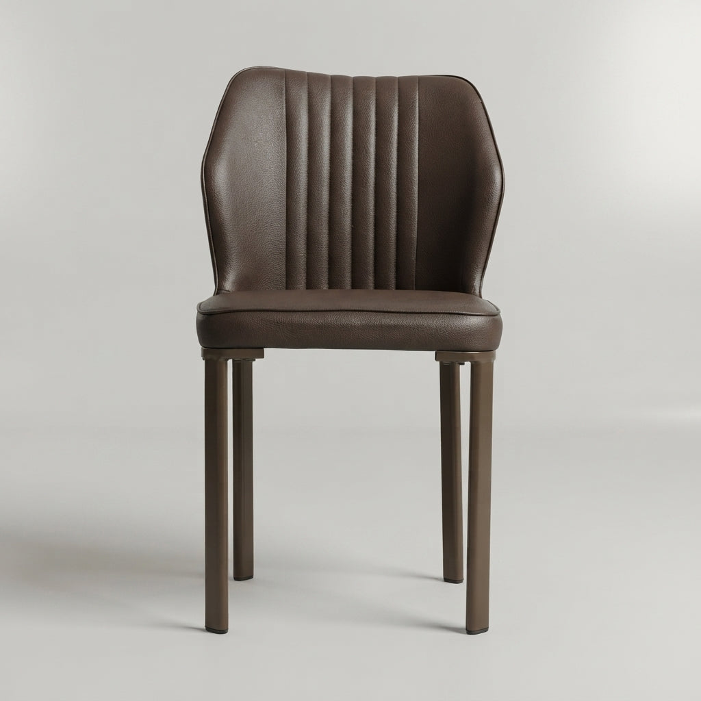 Avalon Brown Leather Dining Chair by Zodiya