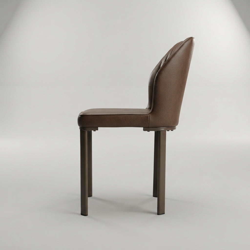 Avalon Brown Leather Dining Chair by Zodiya
