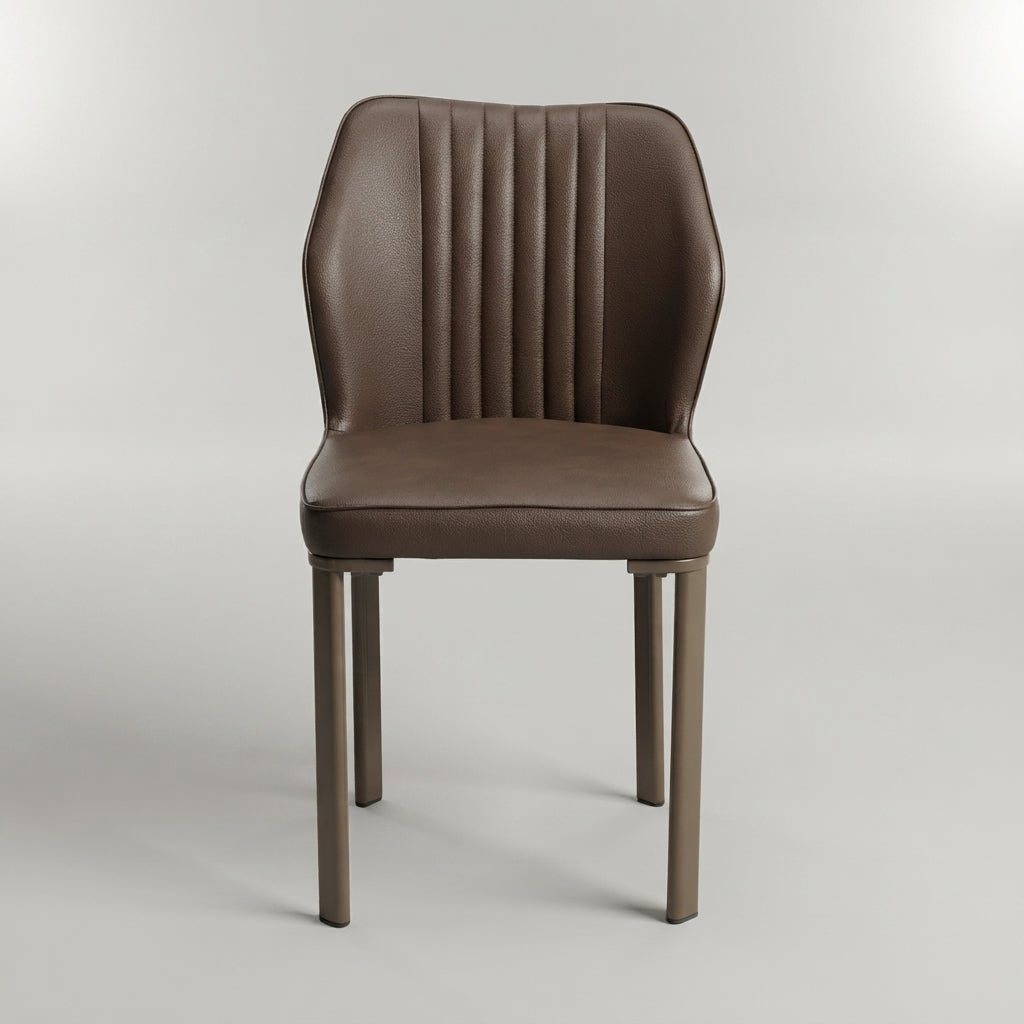 Aura Brown Leather Dining Chair by Zodiya-3