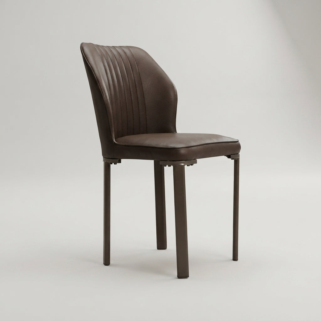 Aura Brown Leather Dining Chair by Zodiya