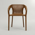 Cube Brown Plastic Outdoor Dining Arm Chair by Zodiya