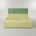 MAKWA Green Engineered Wood Queen Size Bed with Storage by Zodiya