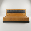 Enora Wooden King Bed with Storage & Leather Headboard by Zodiya