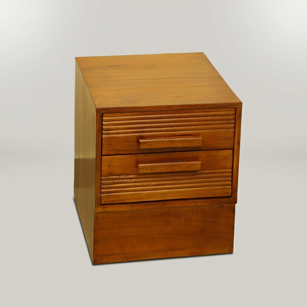 Wooden Bedside with Drawers by Zodiya | Nightstand