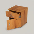 Wooden Bedside with Drawer and Storage By Zodiya