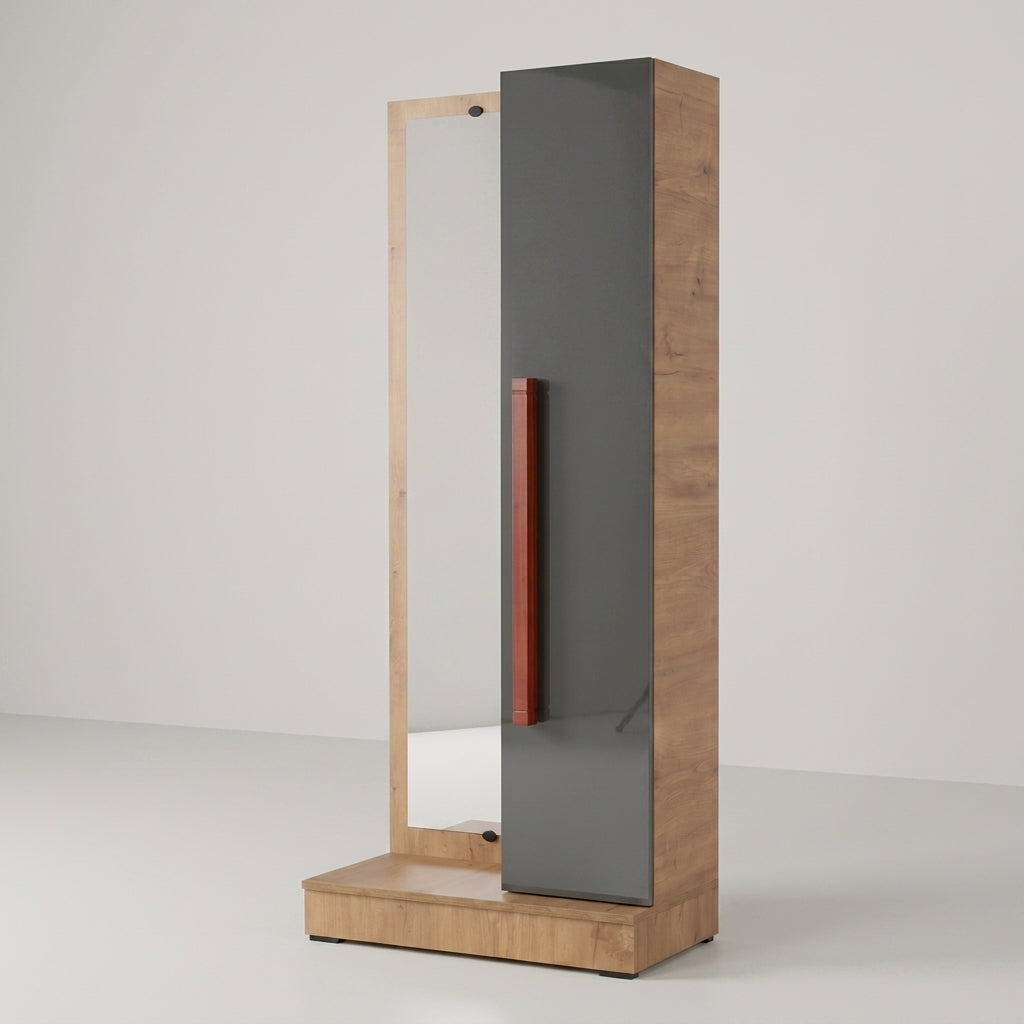 Tall Dressing Table with Mirror & Grey Cabinet by Zodiya
