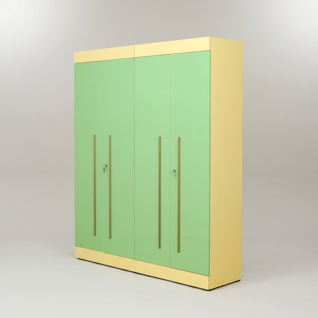 Lormier Engineered Wood Green 4 Door Wardrobe By Zodiya