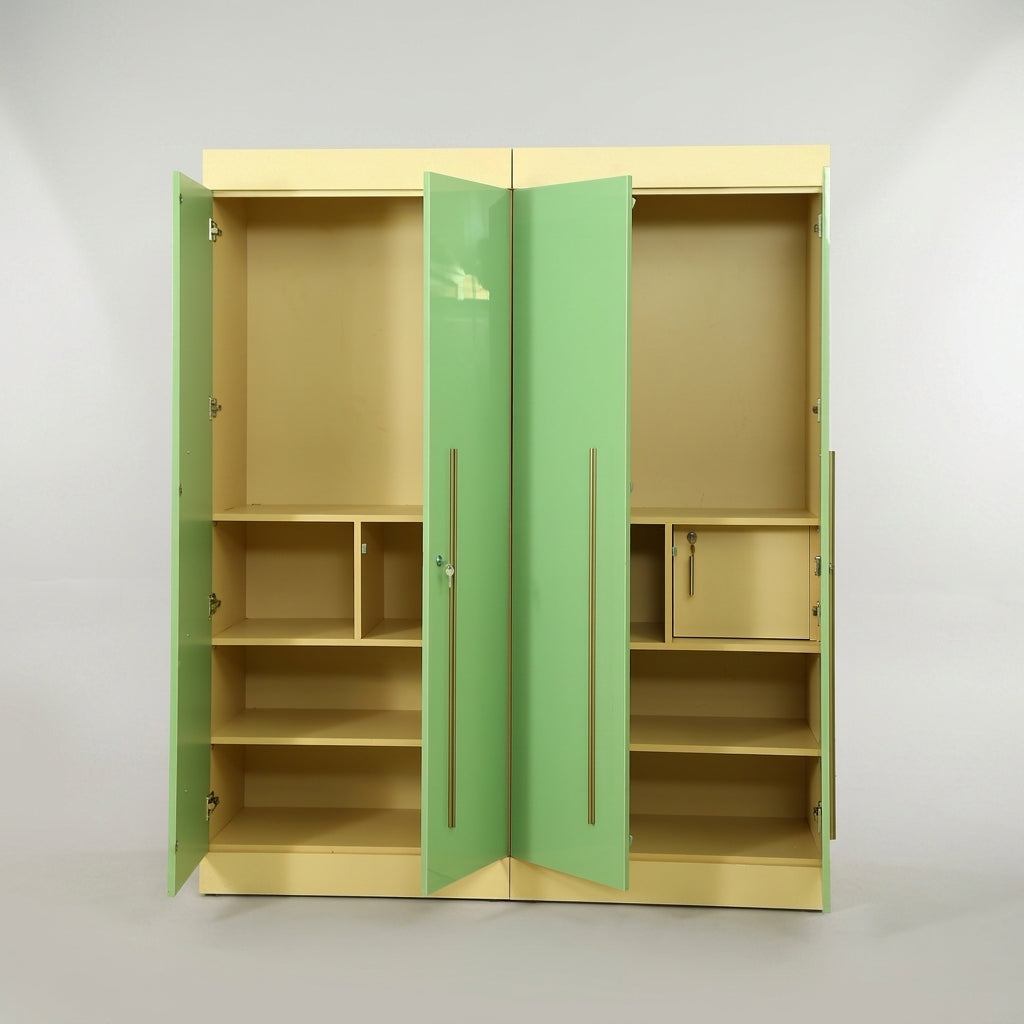 Lormier Engineered Wood Green 4 Door Wardrobe By Zodiya-4