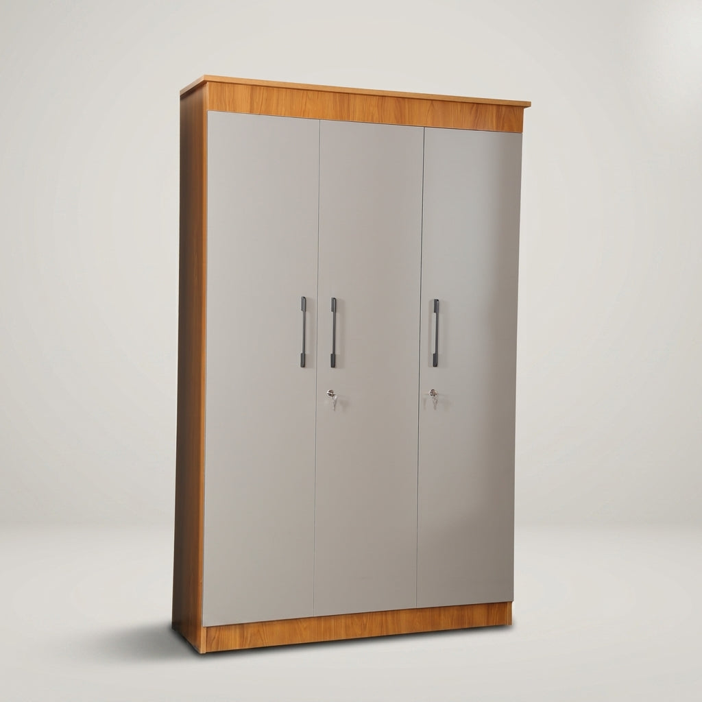 Regalia Grey Engineered Wood 3 Door Wardrobe By Zodiya-5