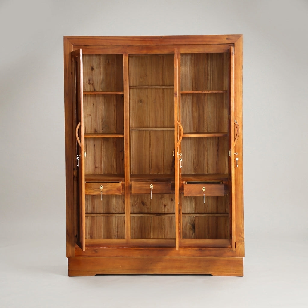 Wooden 3 Door Wardrobe with Mirror By Zodiya
