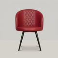 Crimson Red Leather Dining Arm Chair by Zodiya