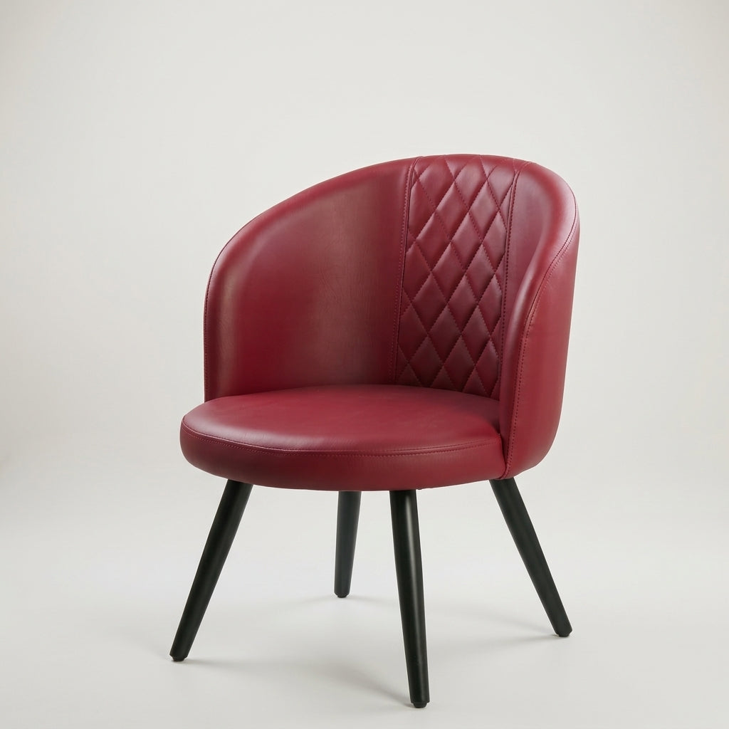 Crimson Red Leather Dining Arm Chair by Zodiya-4