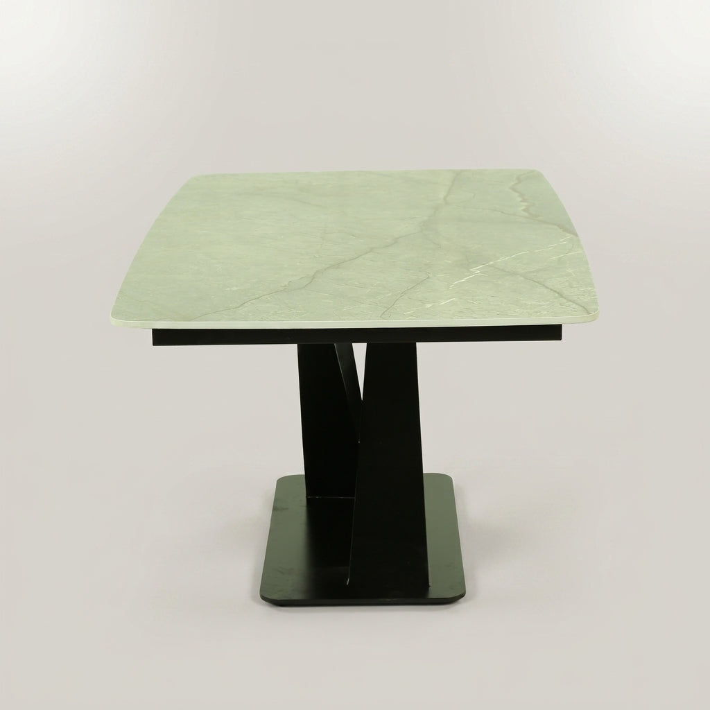 Rectangular Marble Dining Table with Black X-Base by Zodiya-4
