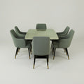 Rectangular Marble Dining Table with Black X-Base by Zodiya