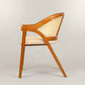 Aura Wooden Arm Chair with Rattan Cane By Zodiya