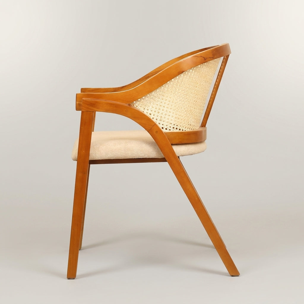Aura Wooden Arm Chair with Rattan Cane By Zodiya