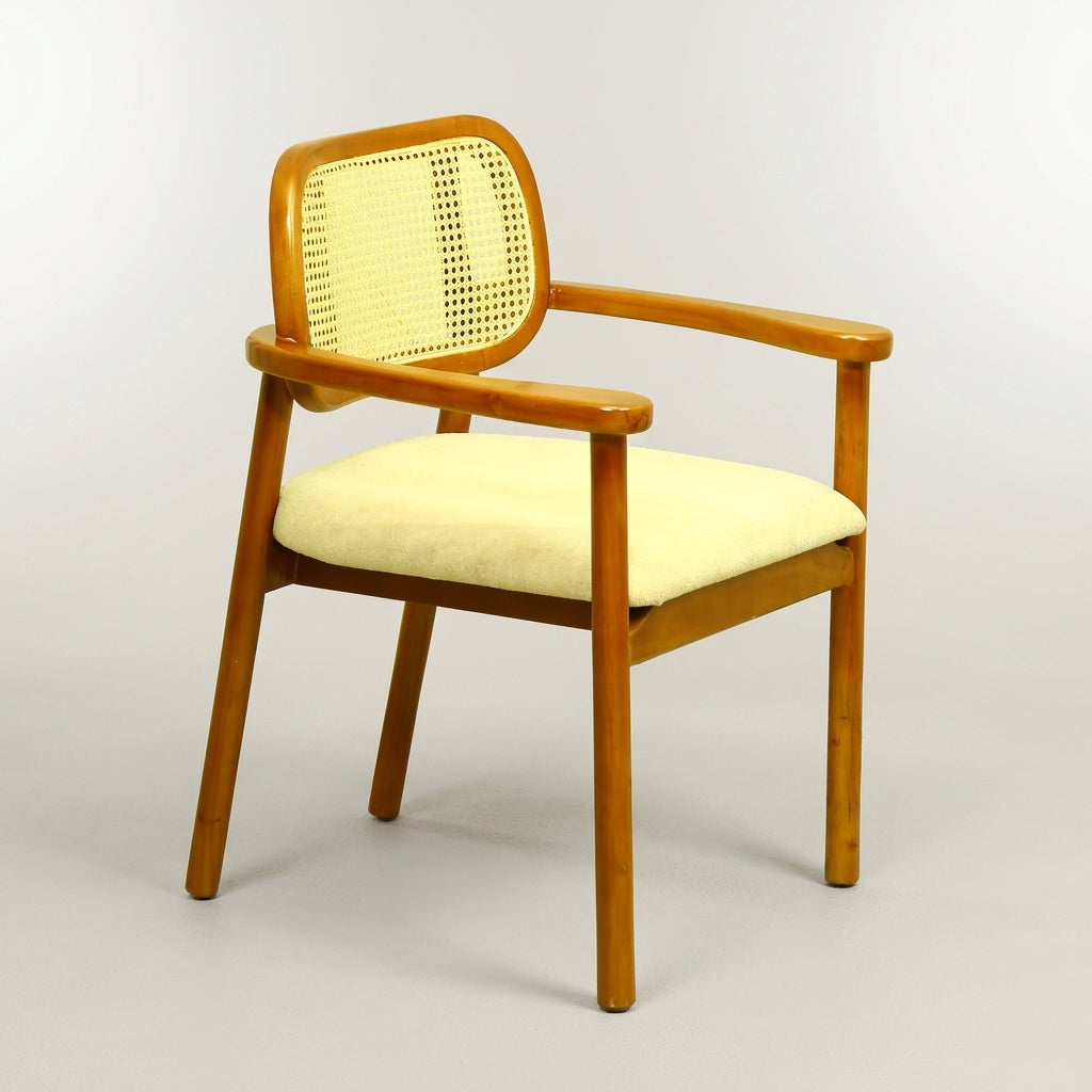 Bloom Wooden Rattan Dining Arm Chair by Zodiya-7