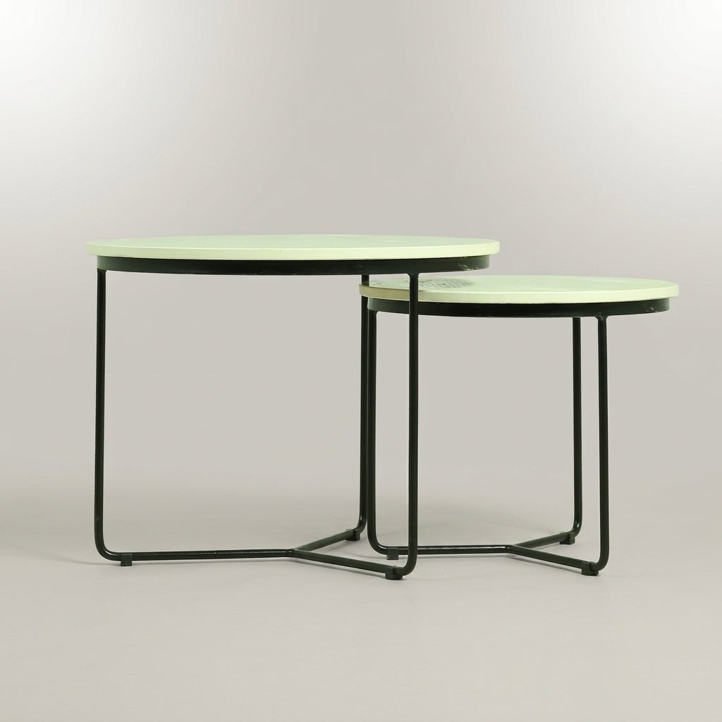 Round Nesting Coffee Tables (Set of 2, Black) by Zodiya-4