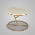 Round White Marble Coffee Table with Gold Base