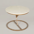 Round White Marble Coffee Table with Gold Base