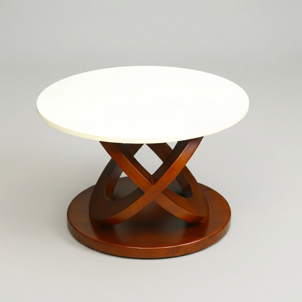 Barcelona Round Mahagony Wood Coffee Table by Zodiya-5
