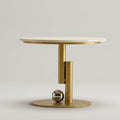 Round Side Table with Gold Base (pedestal) by Zodiya