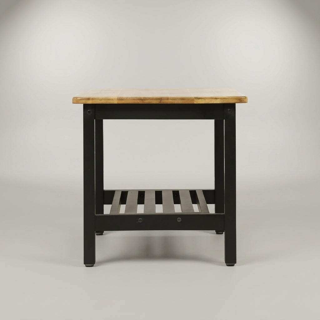 Engineered Wood Square Coffee Table with Black Legs by Zodiya