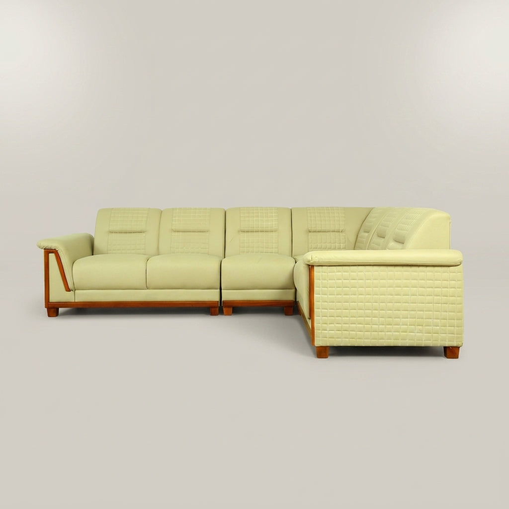 Tesla Beige 5 Seater L-Shape Sectional Sofa by Zodiya-5