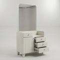Engineered Wood White Dressing Table with Mirror & 4 Drawers by Zodiya