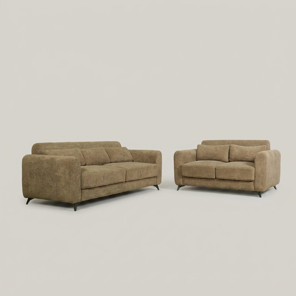 Contoura Taupe Fabric 3 Seater Sofa by Zodiya