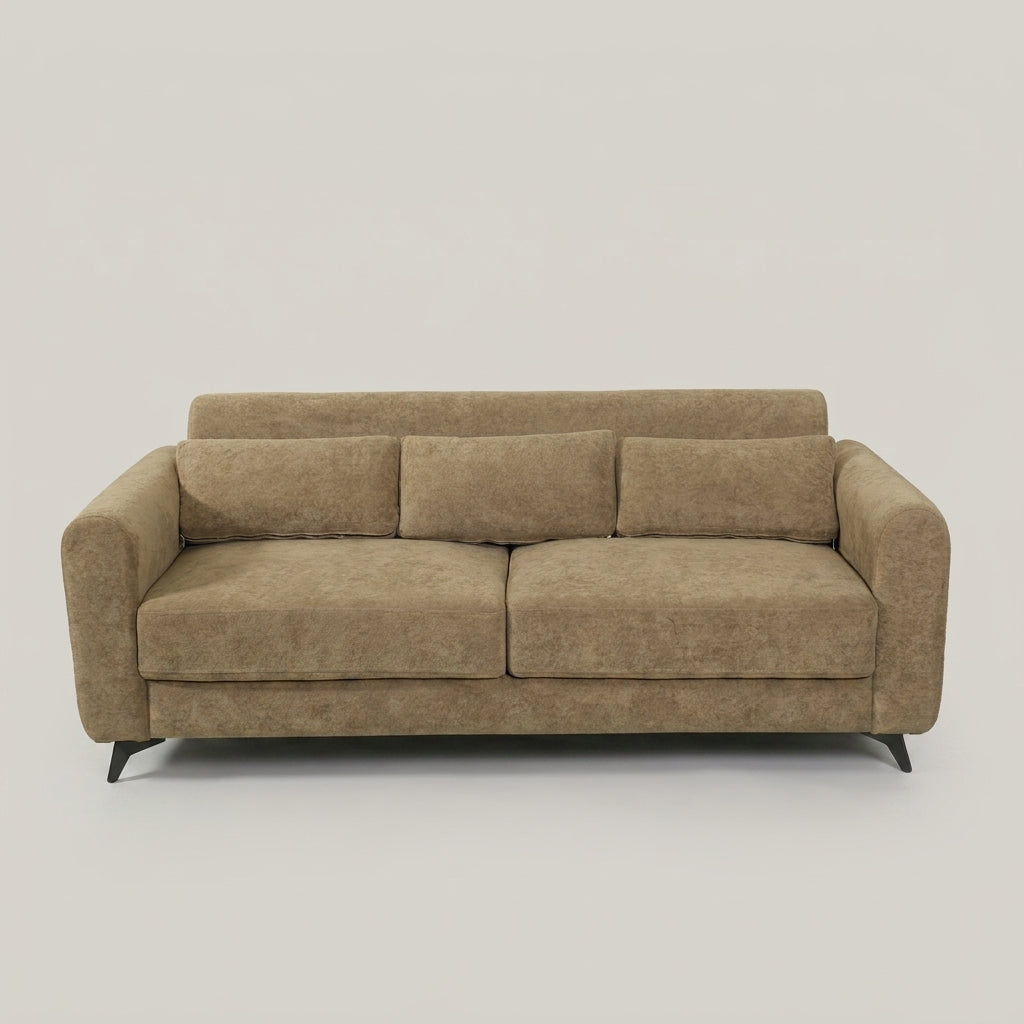 Contoura Taupe Fabric 3 Seater Sofa by Zodiya