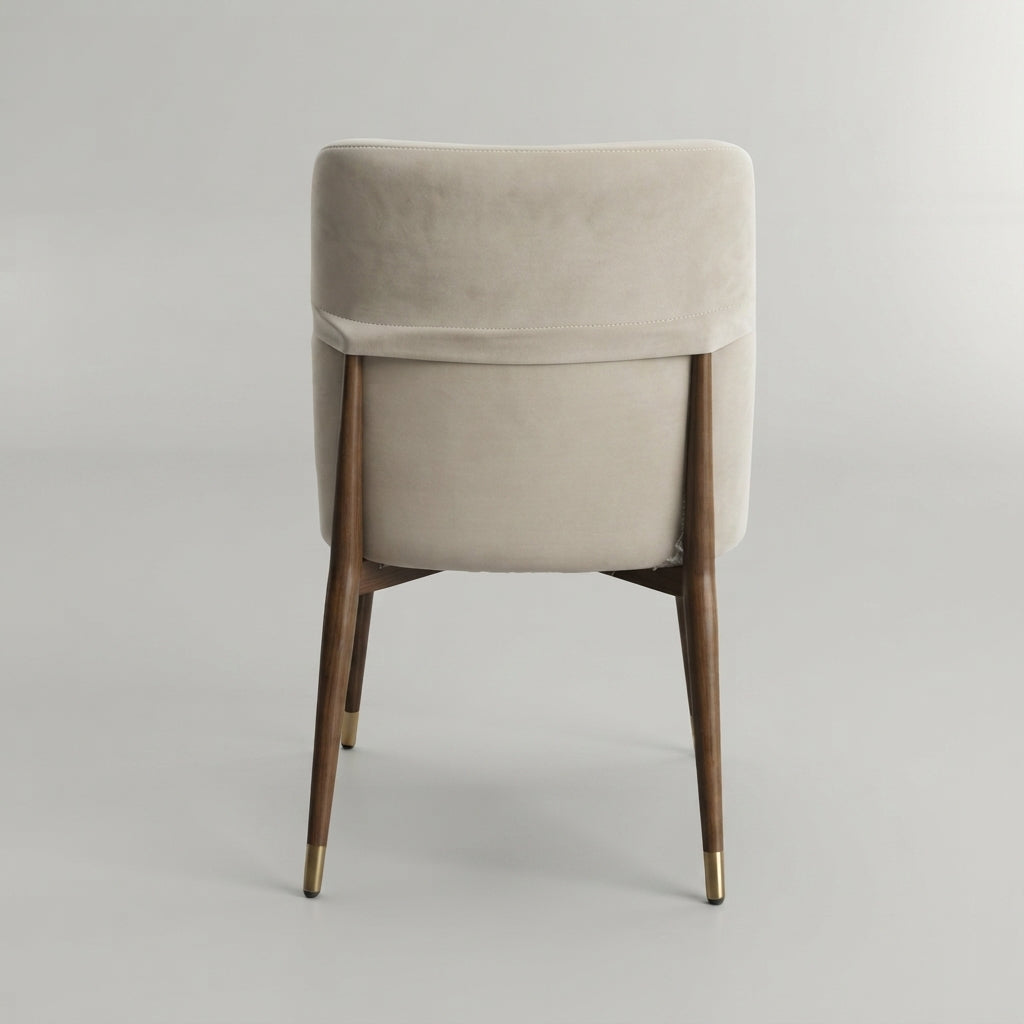 Beige Velvet Dining Chair by Zodiya