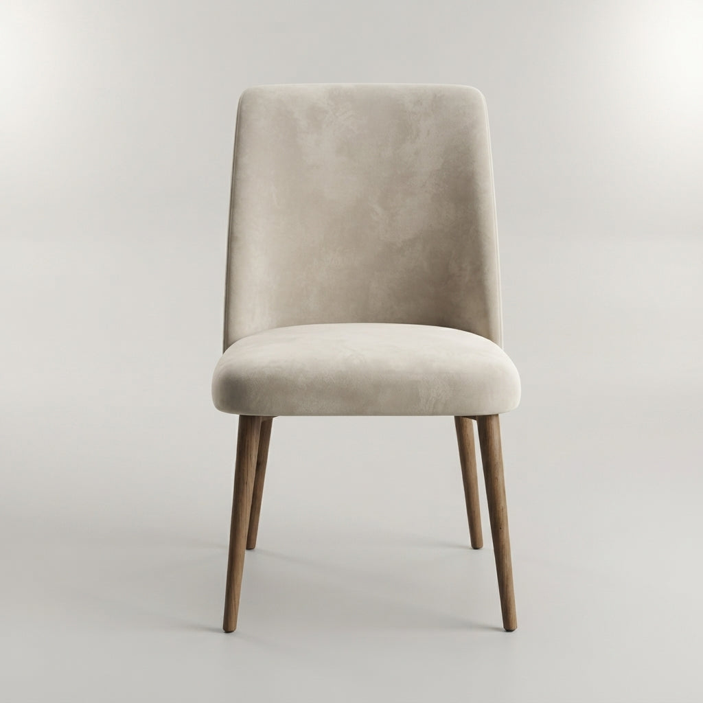 Beige Velvet Dining Chair by Zodiya-4