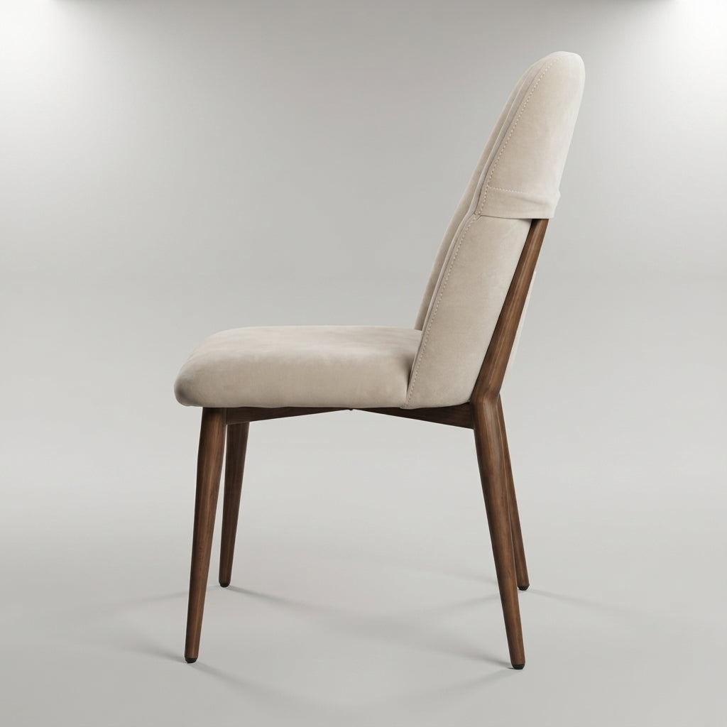 Beige Velvet Dining Chair by Zodiya