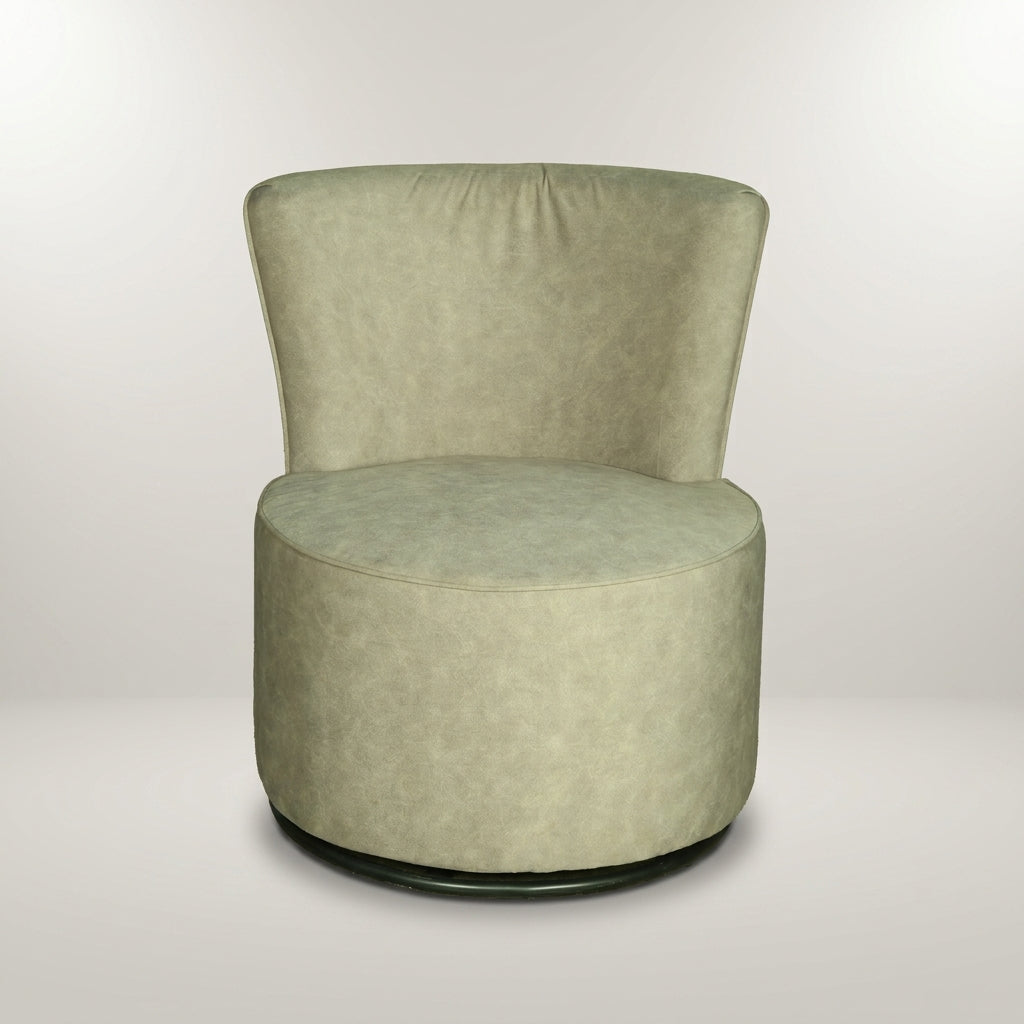 Gito Cream Fabric Rotating Lounge Chair by Zodiya-3