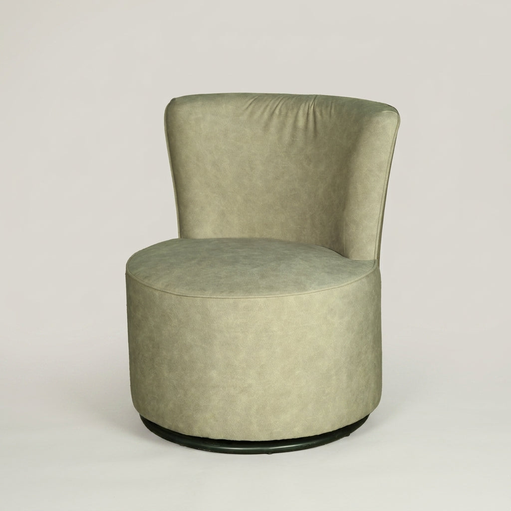Gito Cream Fabric Rotating Lounge Chair by Zodiya-4