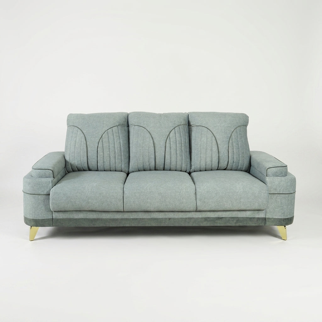 Omega Grey 3 Seater Fabric Sofa by Zodiya