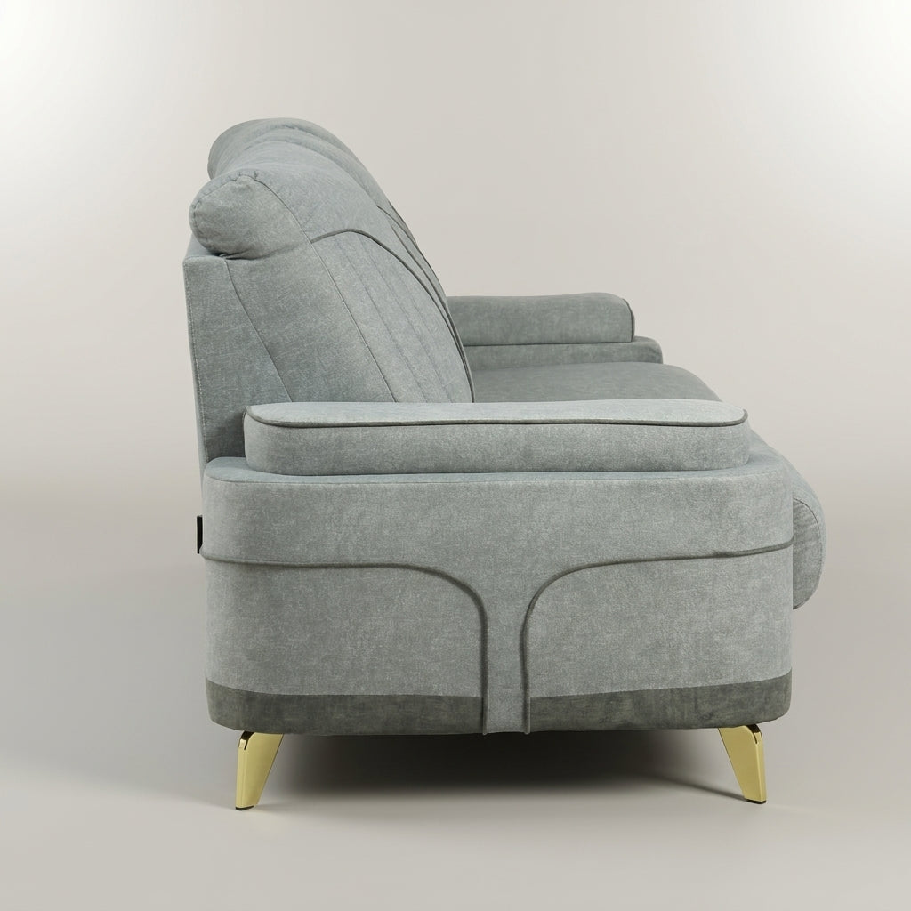 Omega Grey 3 Seater Fabric Sofa by Zodiya