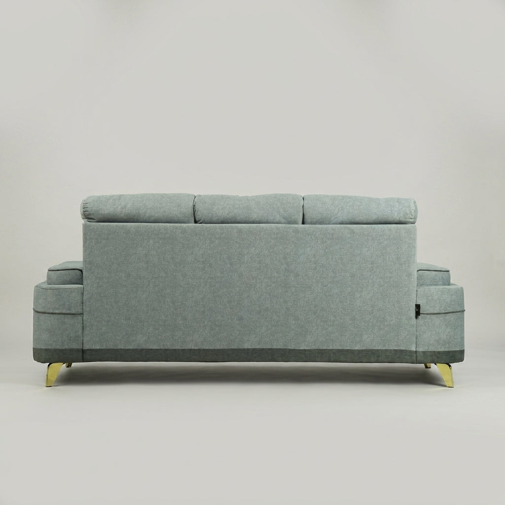 Omega Grey 3 Seater Fabric Sofa by Zodiya